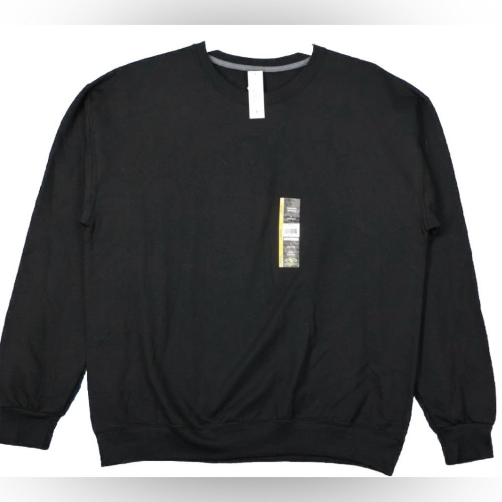Men’s Athletic Works Fleece Crewneck Sweater Large‎ Bundle of 2 Black & Gray NWT